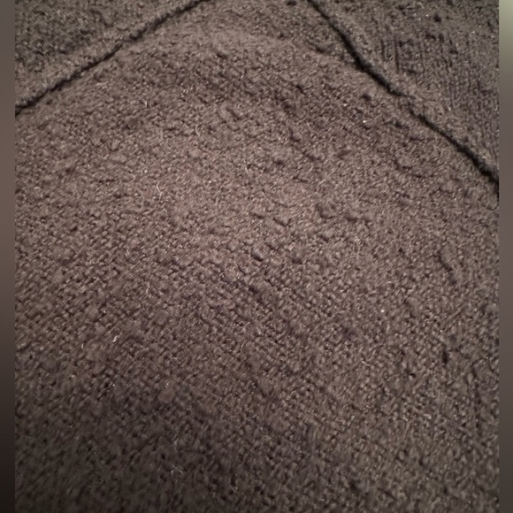 Free People Textured Black Puff Sleeve V Neck Crop Sweater Size Small - Picture 5 of 8